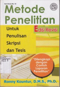 Metode penelitian untuk penulisan skripsi dan tesis